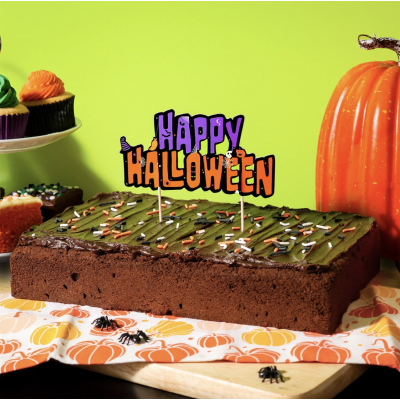 Cake Topper Επιγραφή "Happy Halloween" 115x70mm 